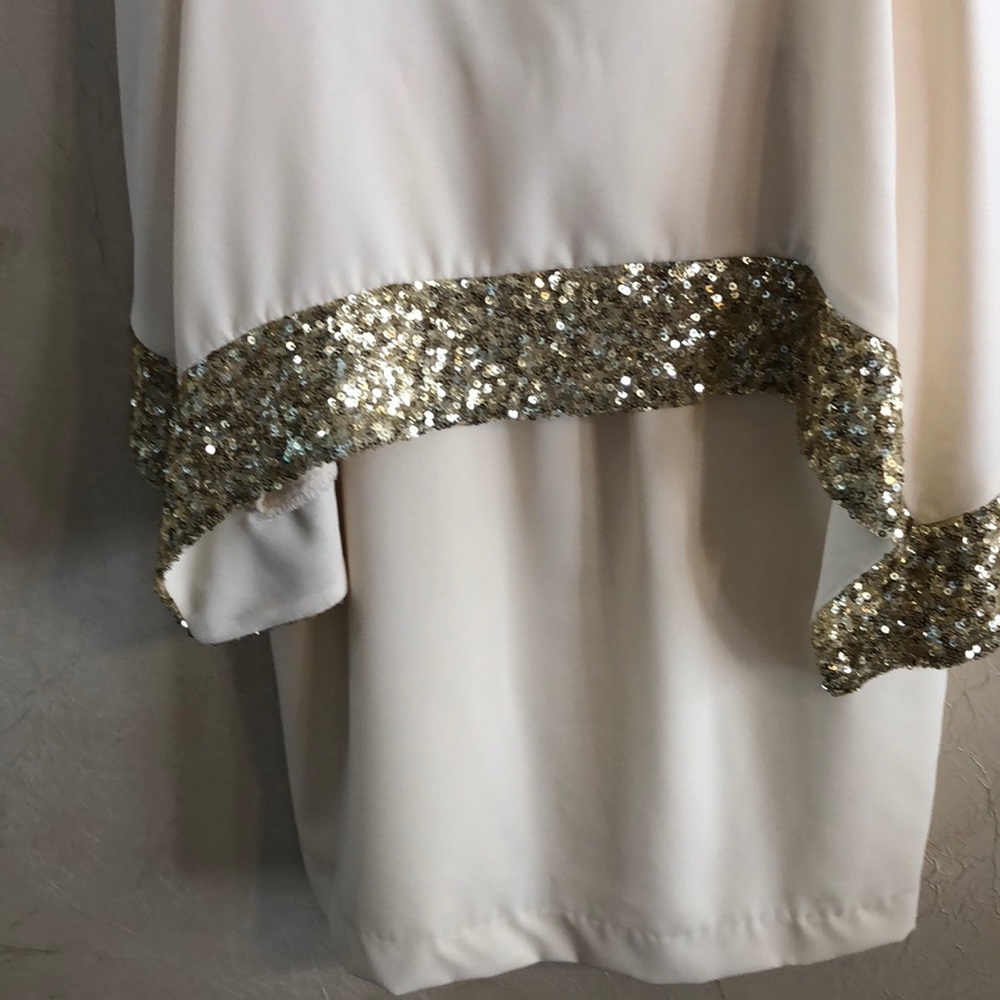 C. Luce Beige Dress w Gold Size S! - Picture 4 of 4